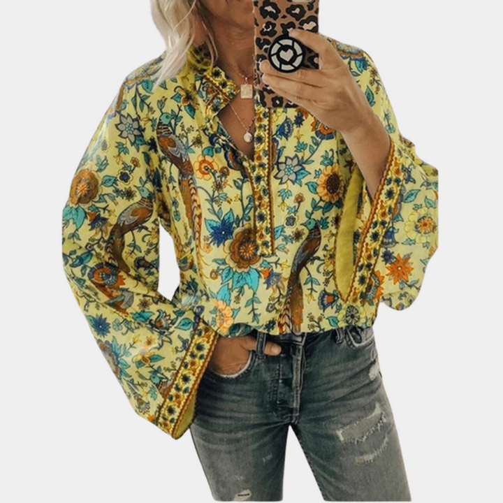Aria | Women's Floral Long Sleeve Blouse Casual