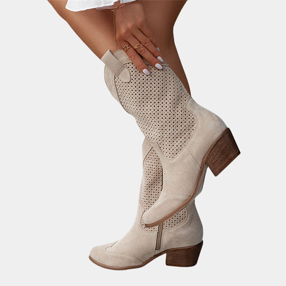 Wren | Women's Perforated Western Ankle Cowboy Boots