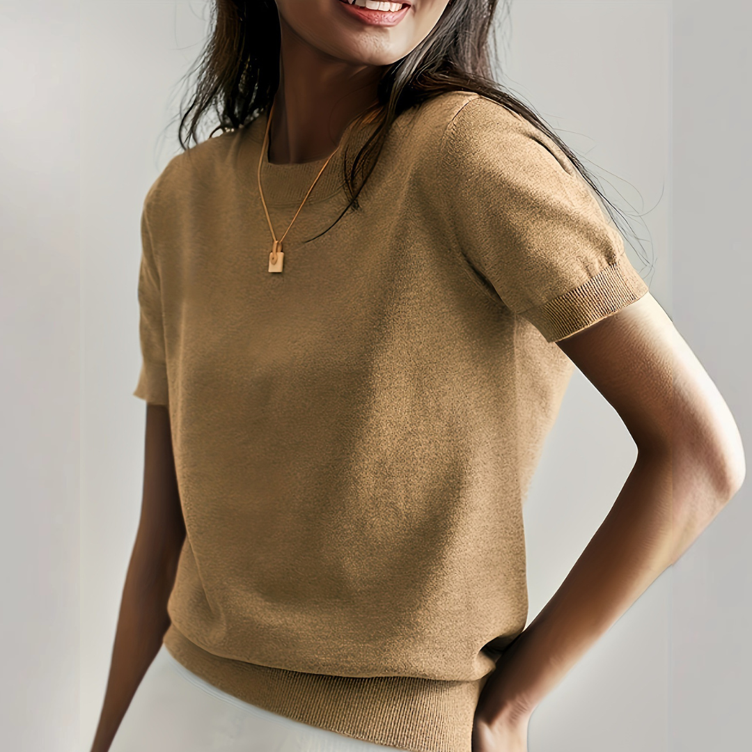 Zafrina | Women's Crew Neck Short Sleeve Top Casual