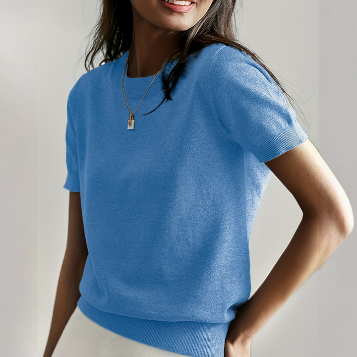 Zafrina | Women's Crew Neck Short Sleeve Top Casual