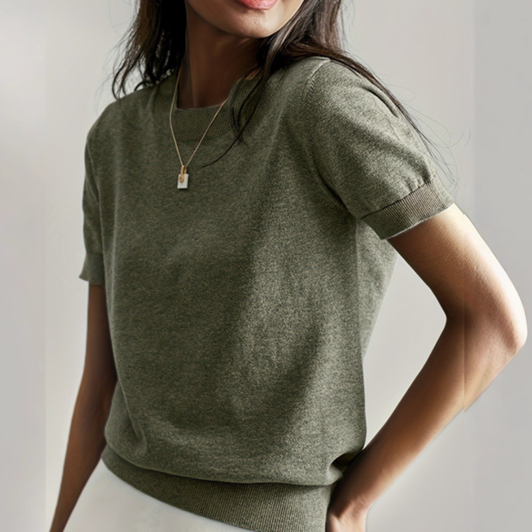 Zafrina | Women's Crew Neck Short Sleeve Top Casual