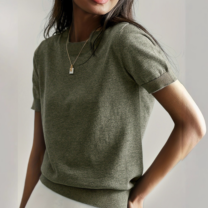 Zafrina | Women's Crew Neck Short Sleeve Top Casual