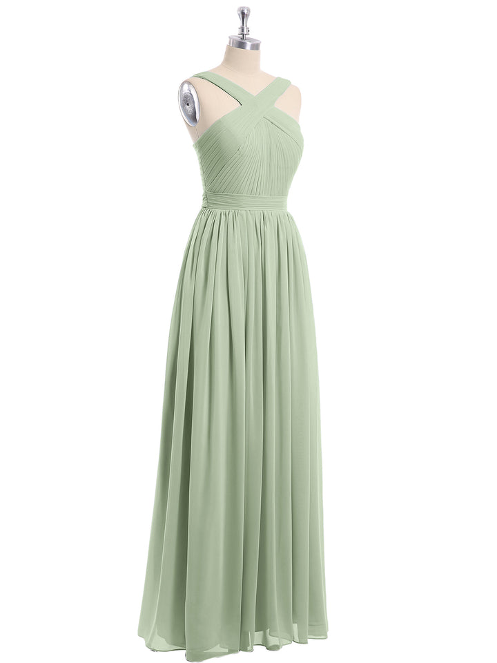 Wren | Women's Criss-Cross Pleated Maxi Dress
