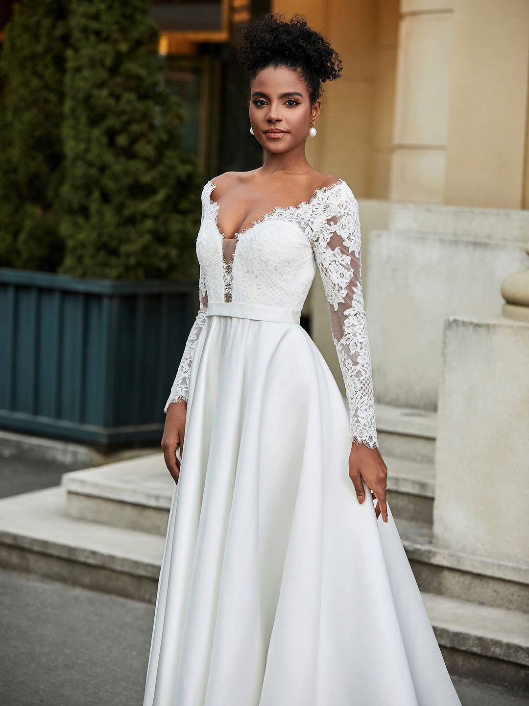Jolene | Women's Lace Sleeve A-Line Dress