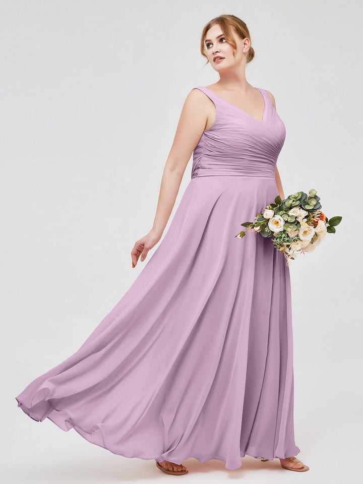 Marlowe | Women's V-Neck Pleated Maxi Dress