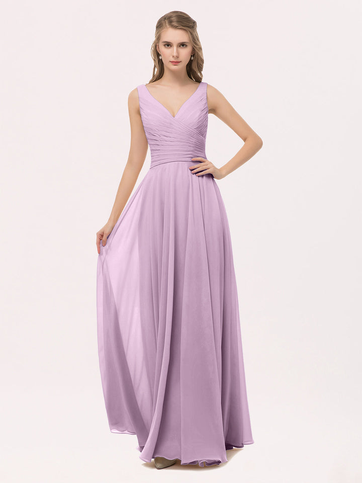 Marlowe | Women's V-Neck Pleated Maxi Dress