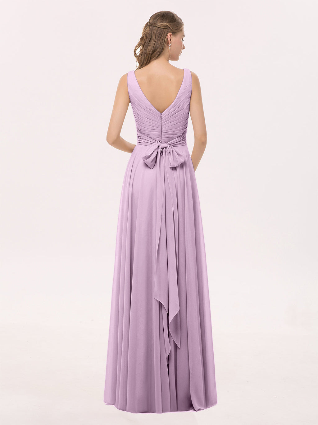Marlowe | Women's V-Neck Pleated Maxi Dress