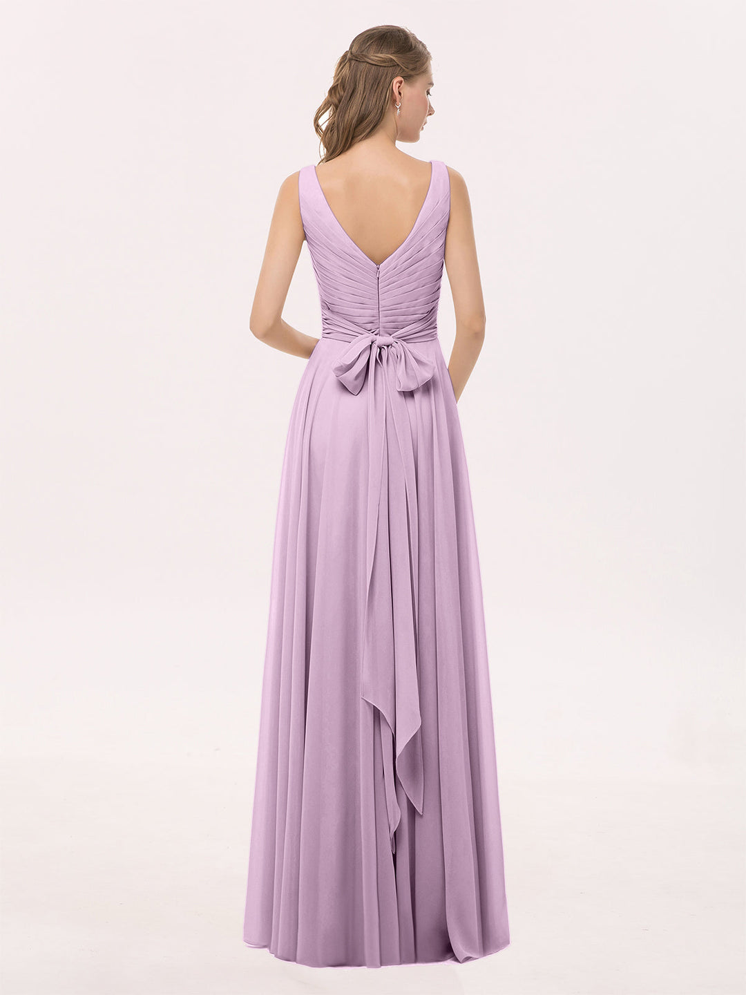 Marlowe | Women's V-Neck Pleated Maxi Dress