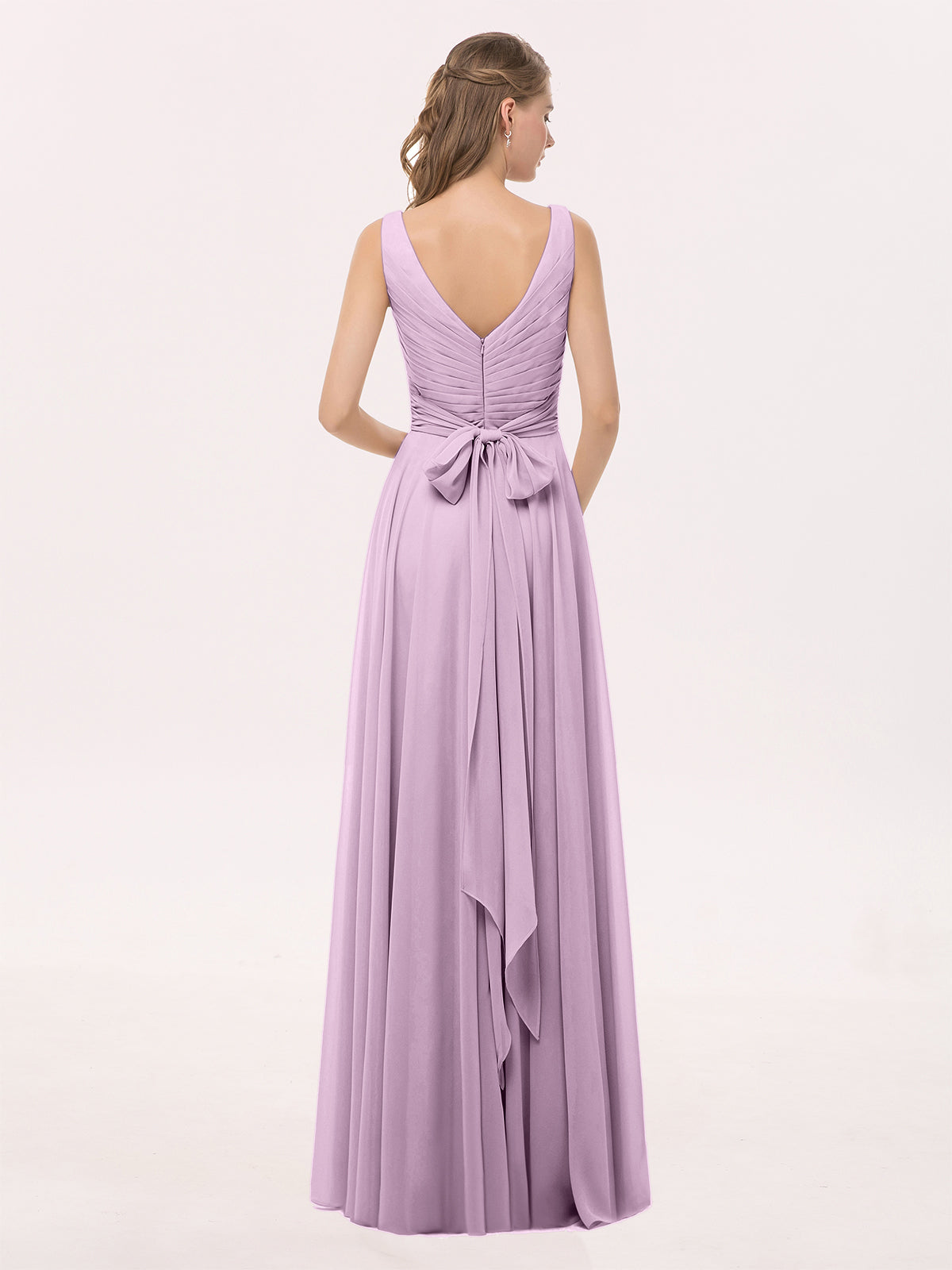Marlowe | Women's V-Neck Pleated Maxi Dress