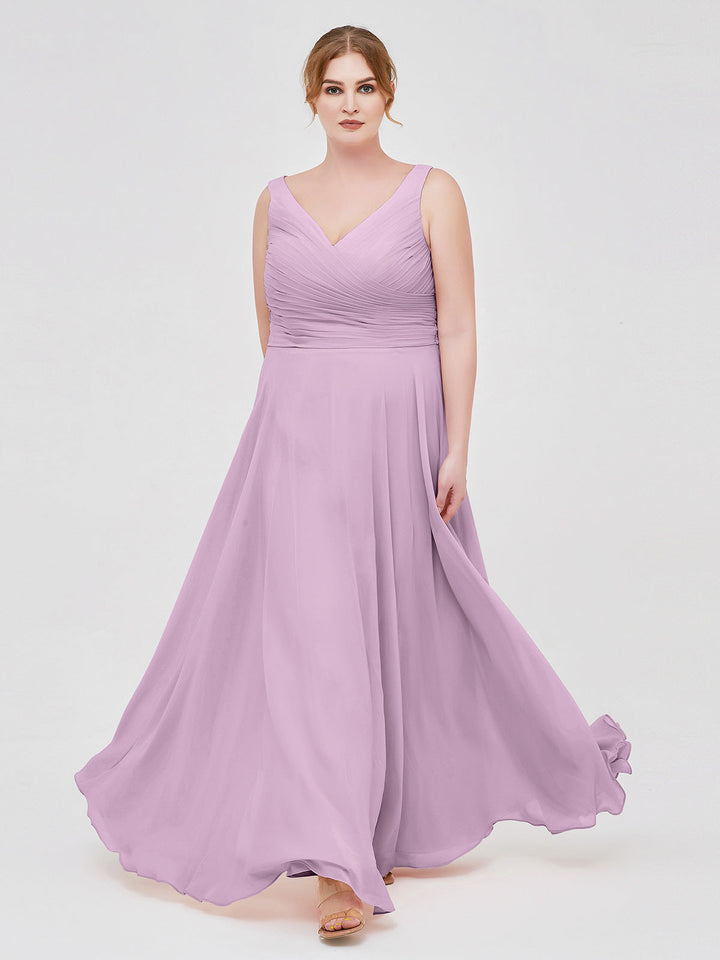 Marlowe | Women's V-Neck Pleated Maxi Dress