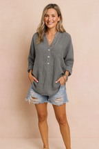 Elara | Women's Relaxed Button Front Everyday Blouse