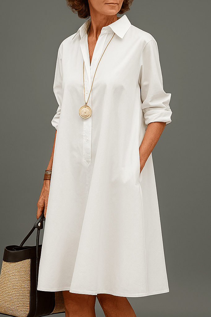 Celestia | Women's Classic Midi Shirt Dress