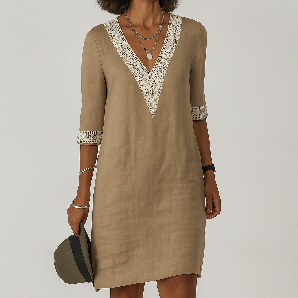 Noemi | Women's V-Neck Tunic Dress Casual