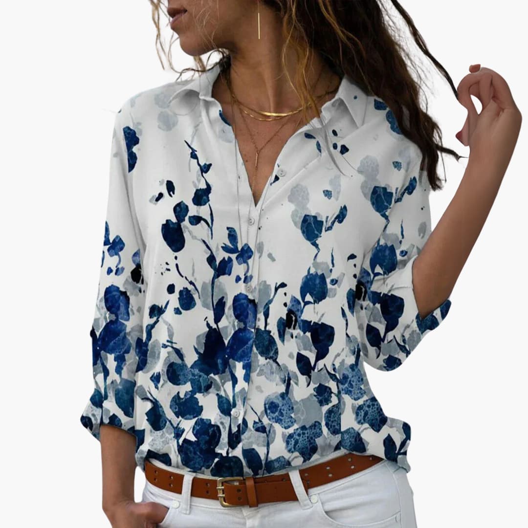 Elara | Women's Colorblock Floral Blouse