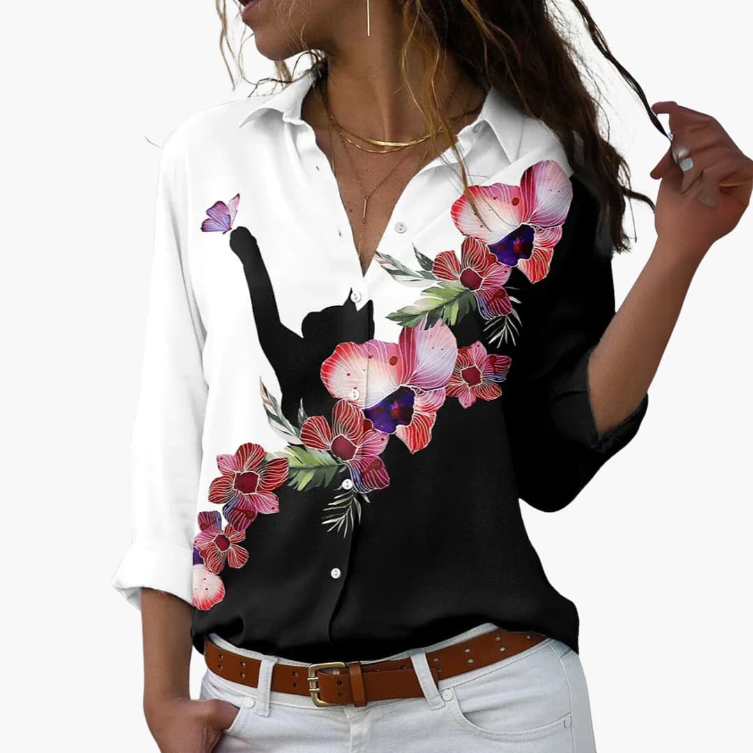 Elara | Women's Colorblock Floral Blouse