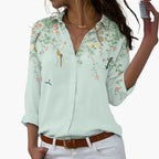 Elara | Women's Colorblock Floral Blouse