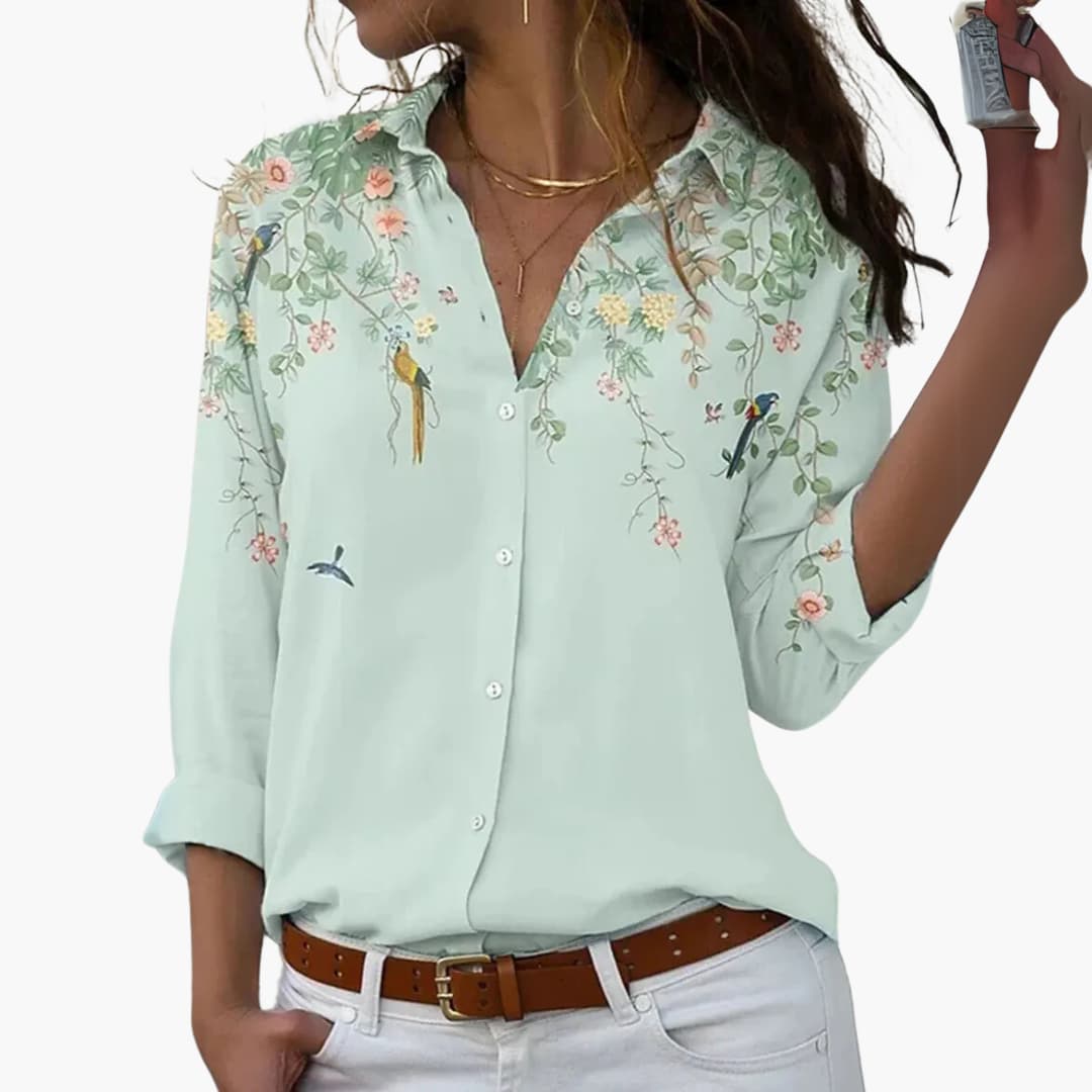 Elara | Women's Colorblock Floral Blouse