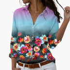 Elara | Women's Colorblock Floral Blouse