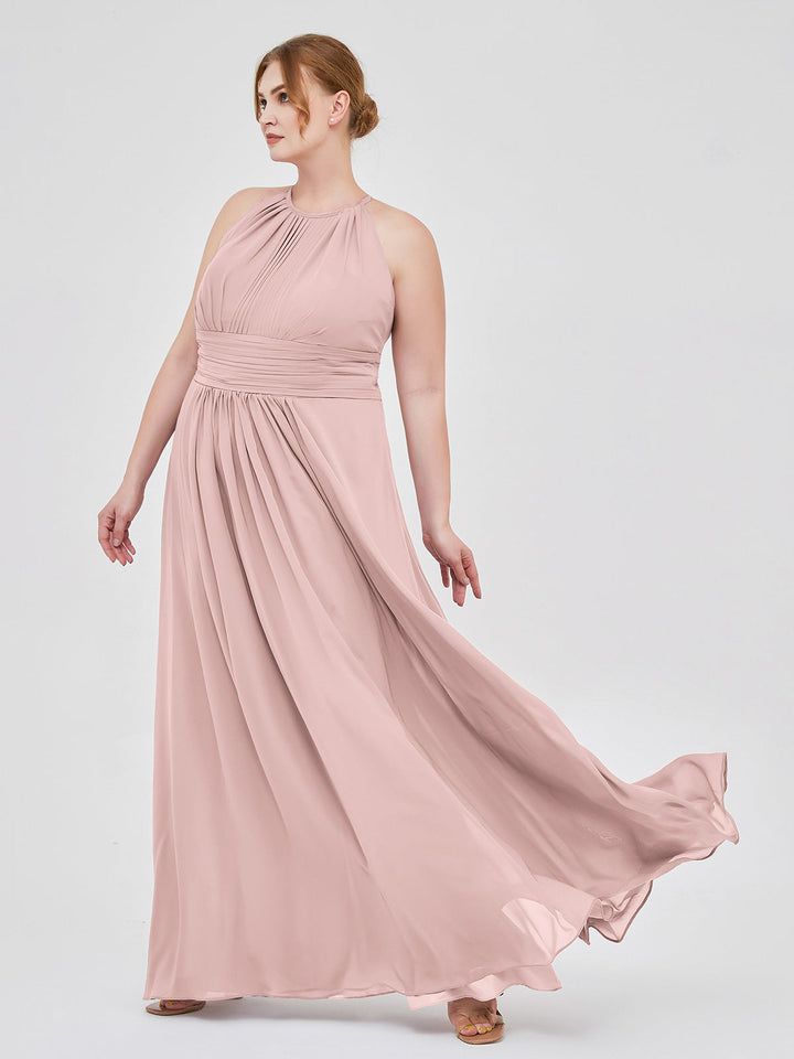Thea | Women's Halter Chiffon Maxi Dress
