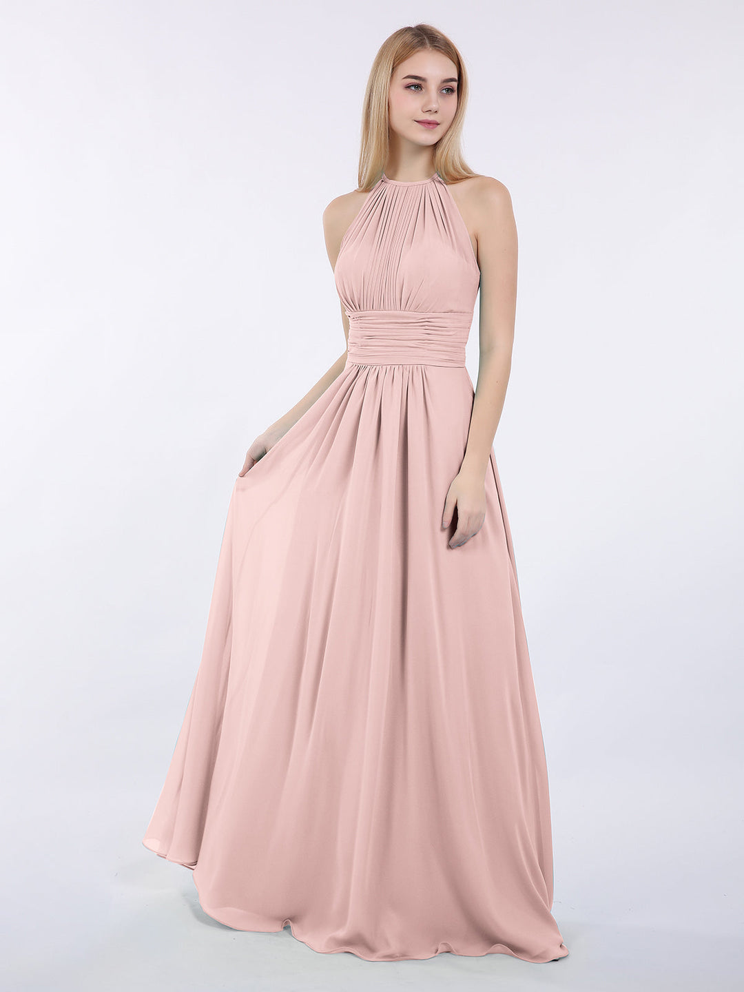 Thea | Women's Halter Chiffon Maxi Dress