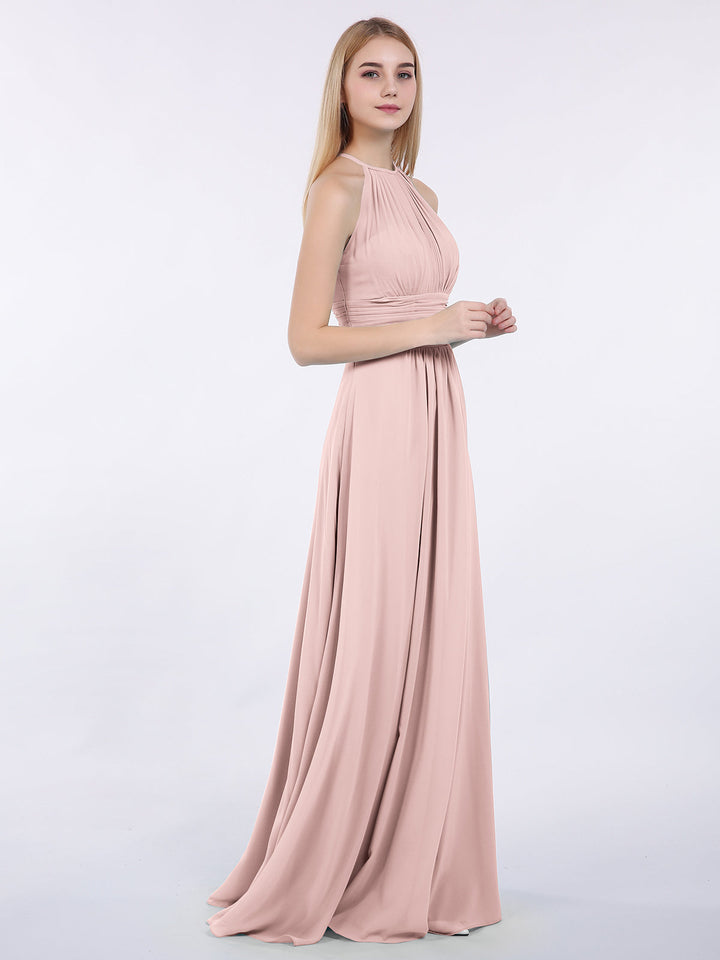 Thea | Women's Halter Chiffon Maxi Dress