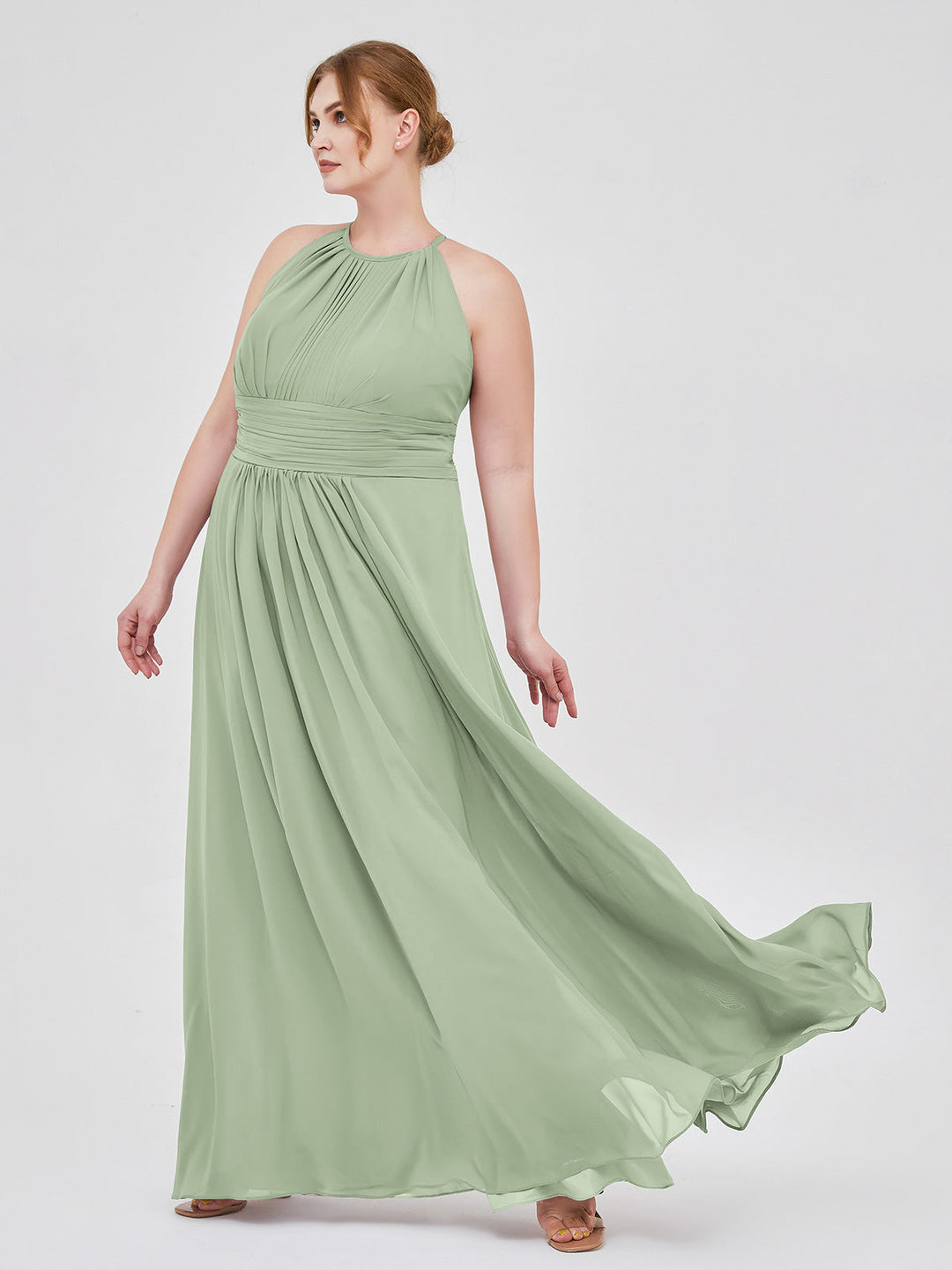 Thea | Women's Halter Chiffon Maxi Dress
