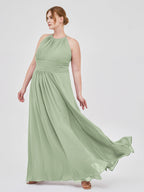 Thea | Women's Halter Chiffon Maxi Dress