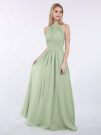 Thea | Women's Halter Chiffon Maxi Dress
