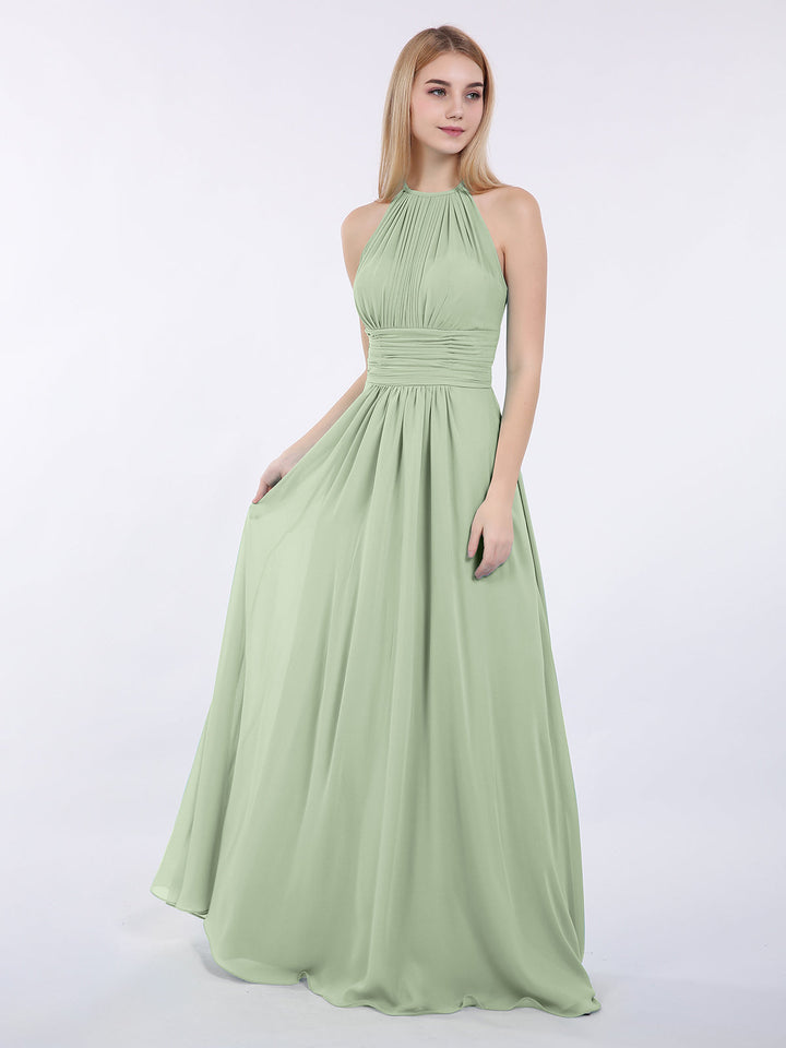 Thea | Women's Halter Chiffon Maxi Dress
