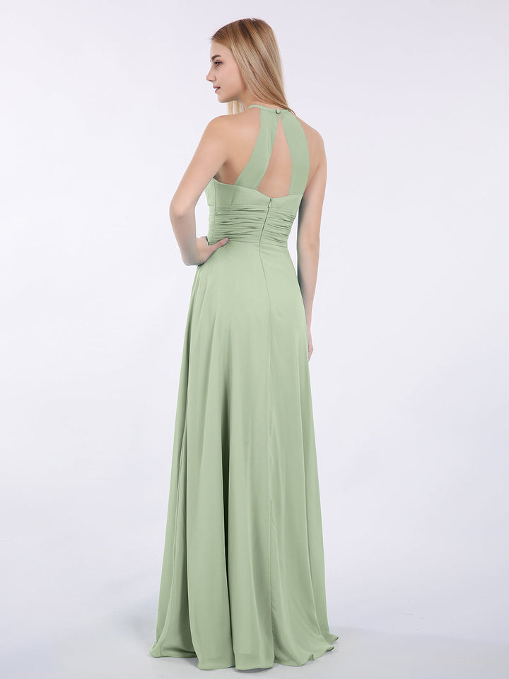 Thea | Women's Halter Chiffon Maxi Dress