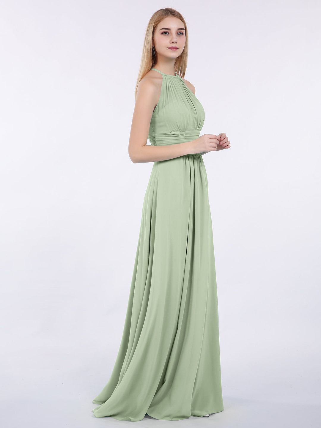 Thea | Women's Halter Chiffon Maxi Dress