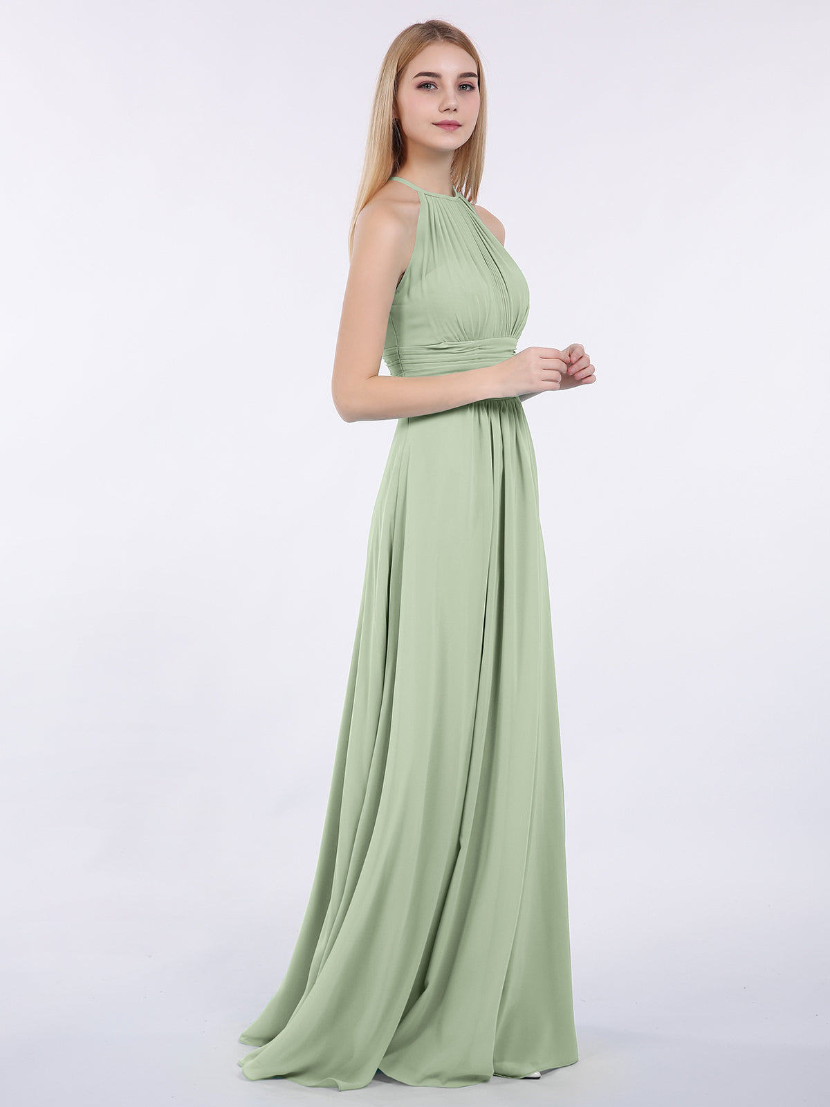 Thea | Women's Halter Chiffon Maxi Dress