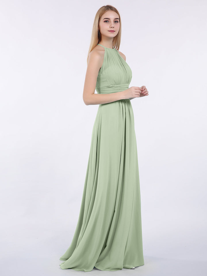 Thea | Women's Halter Chiffon Maxi Dress