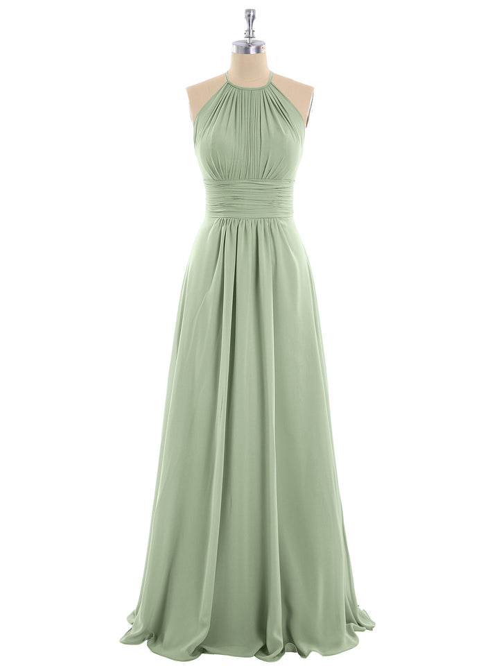Thea | Women's Halter Chiffon Maxi Dress