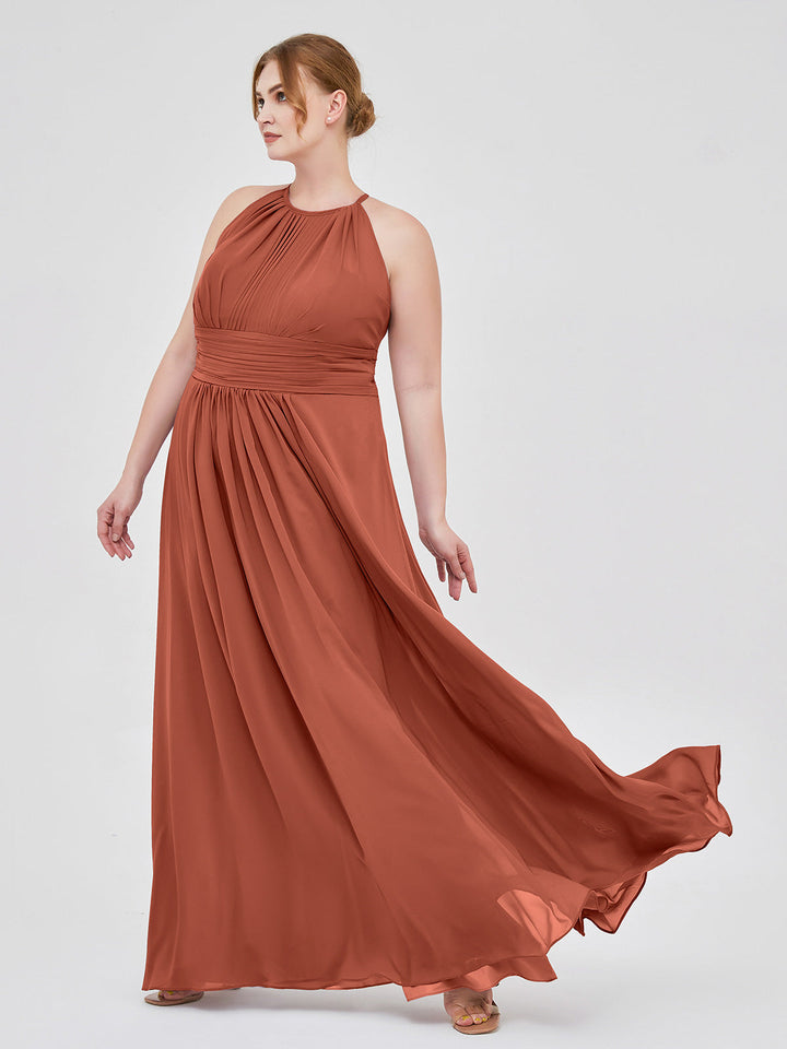 Thea | Women's Halter Chiffon Maxi Dress