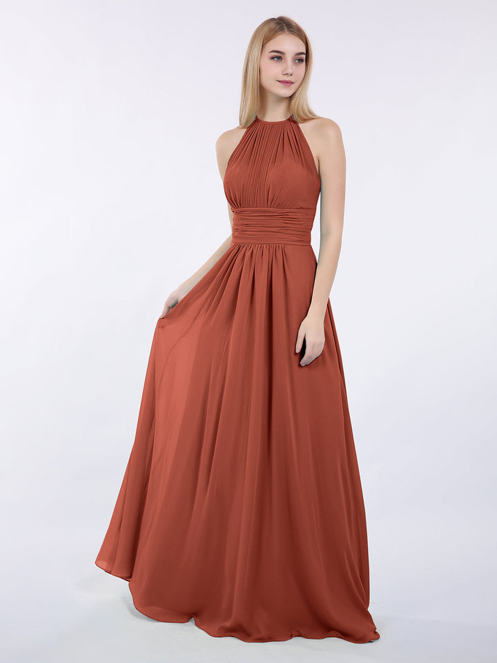 Thea | Women's Halter Chiffon Maxi Dress