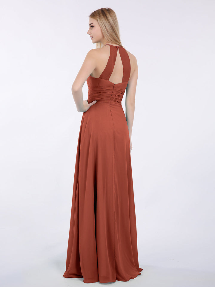 Thea | Women's Halter Chiffon Maxi Dress