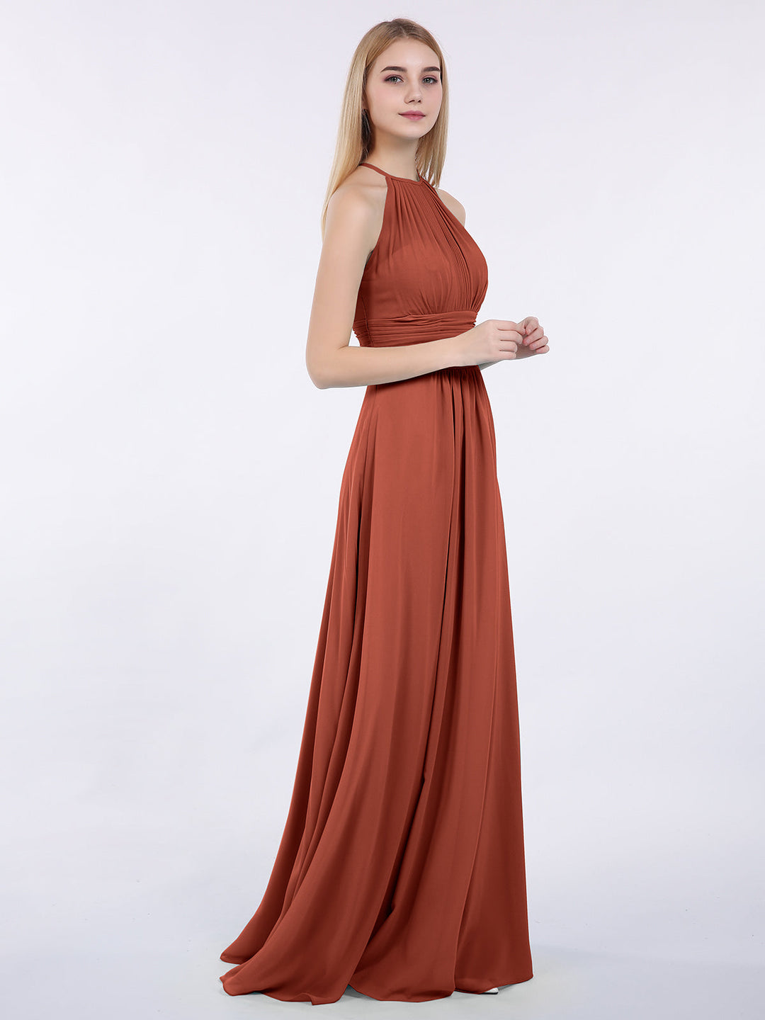 Thea | Women's Halter Chiffon Maxi Dress