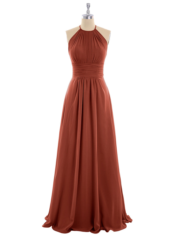 Thea | Women's Halter Chiffon Maxi Dress