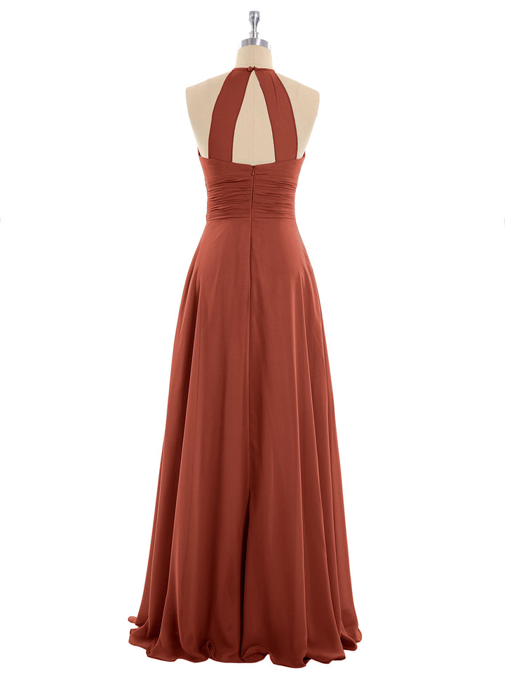 Thea | Women's Halter Chiffon Maxi Dress