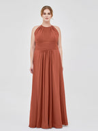 Thea | Women's Halter Chiffon Maxi Dress
