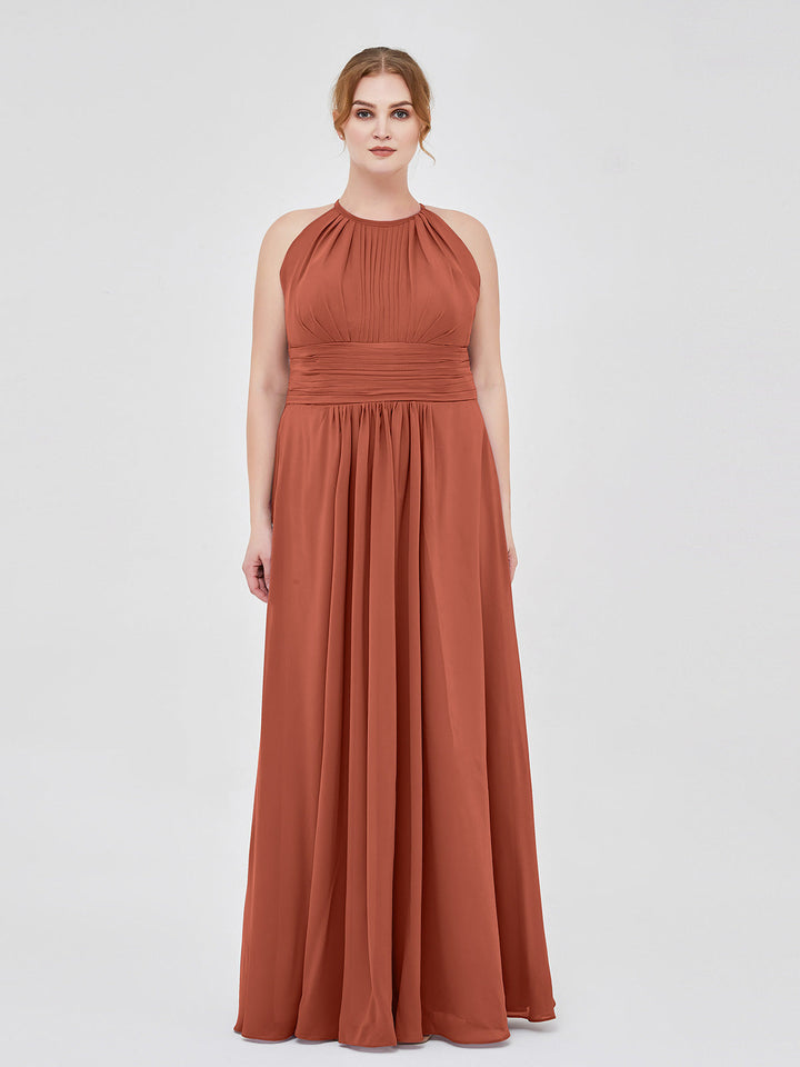 Thea | Women's Halter Chiffon Maxi Dress