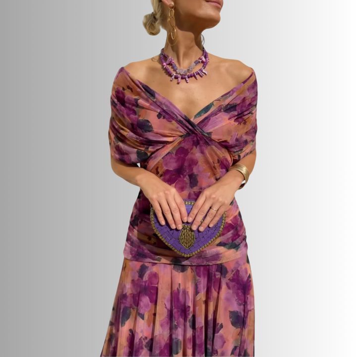 Sienna | Women's V-Neck Button Summer Dress Elegant