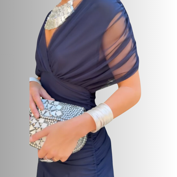Sienna | Women's V-Neck Button Summer Dress Elegant