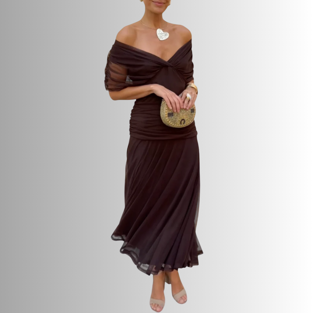 Sienna | Women's V-Neck Button Summer Dress Elegant