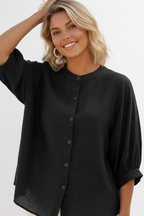 Priya | Women's Button-Front Loose Fit Blouse Casual