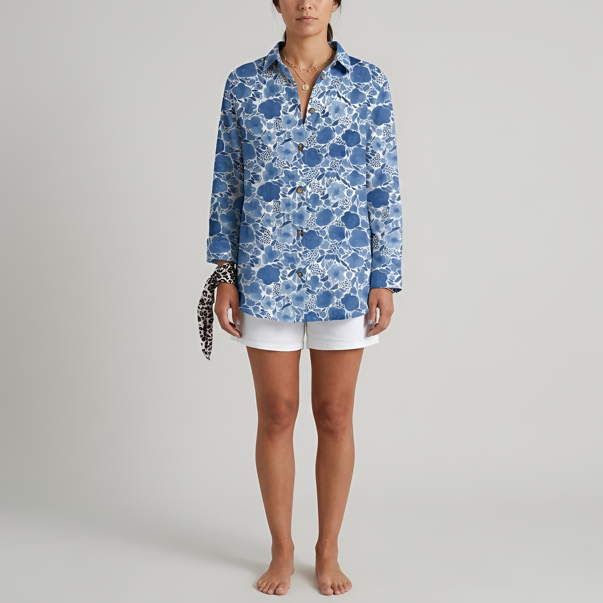 Luna | Women’s Floral Long Shirt