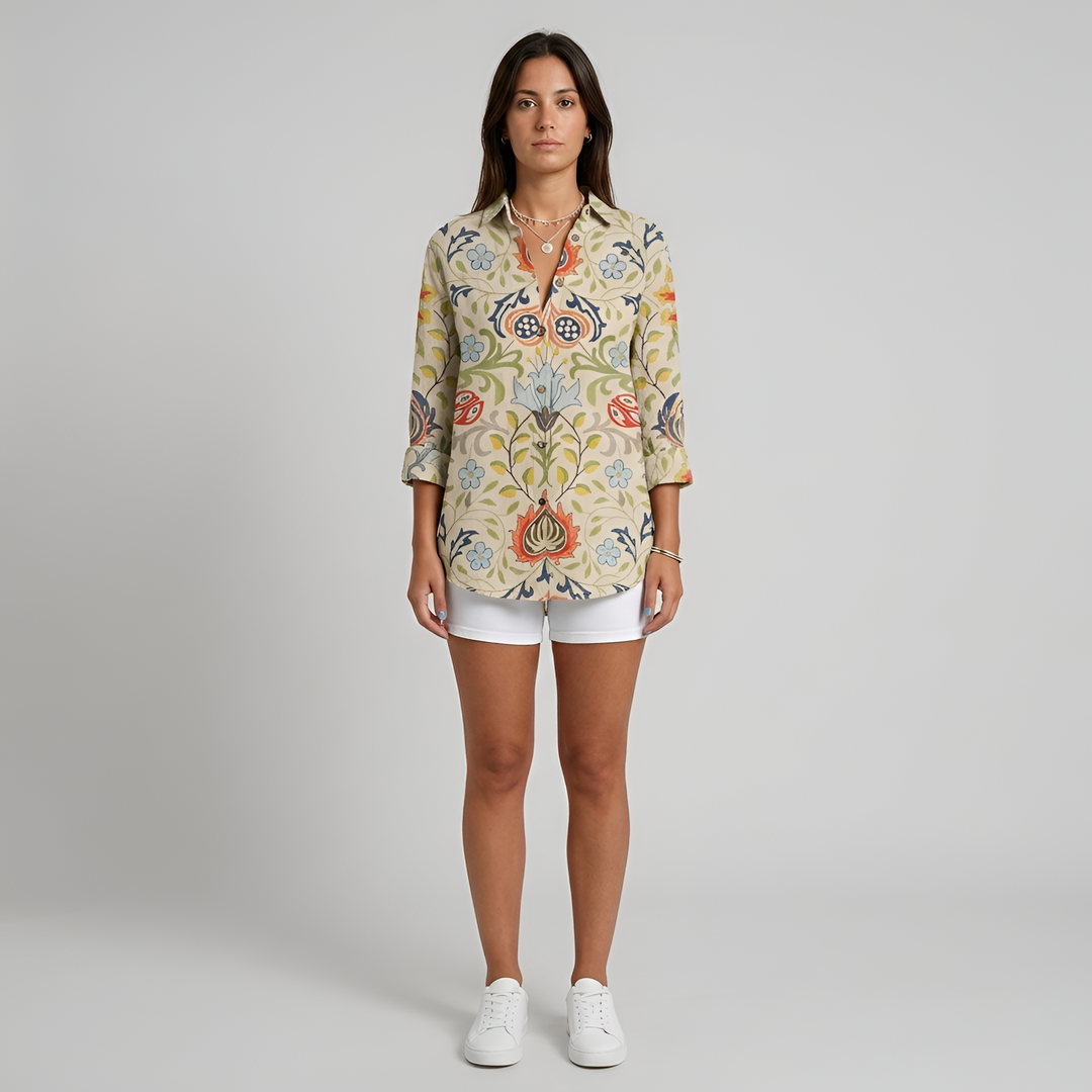 Luna | Women’s Floral Long Shirt