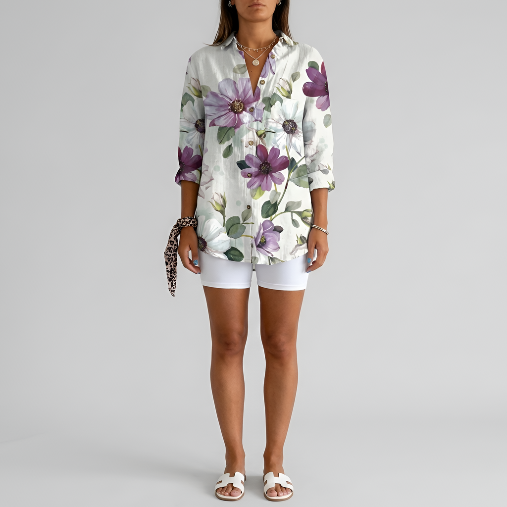 Luna | Women’s Floral Long Shirt