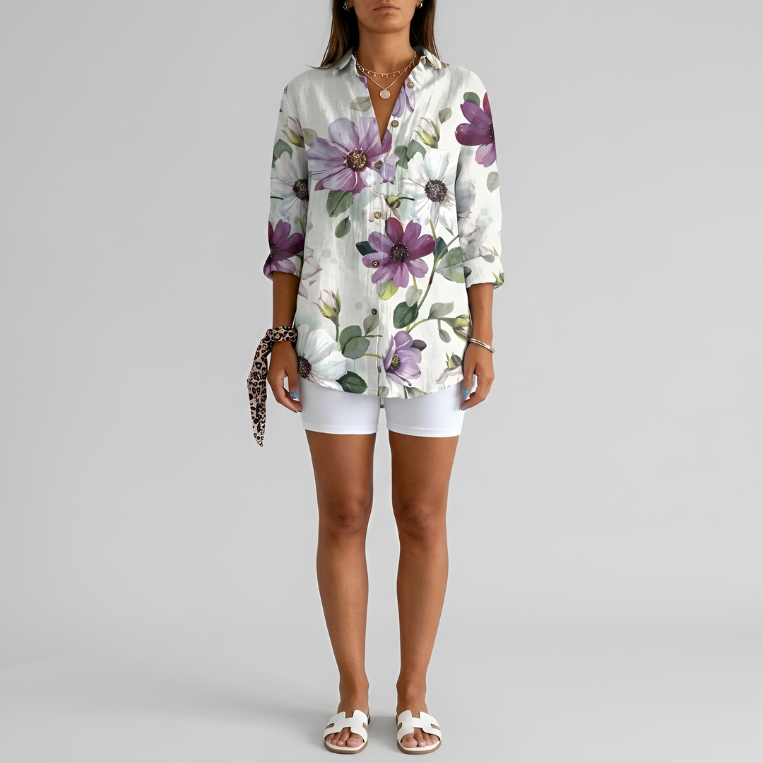 Luna | Women’s Floral Long Shirt